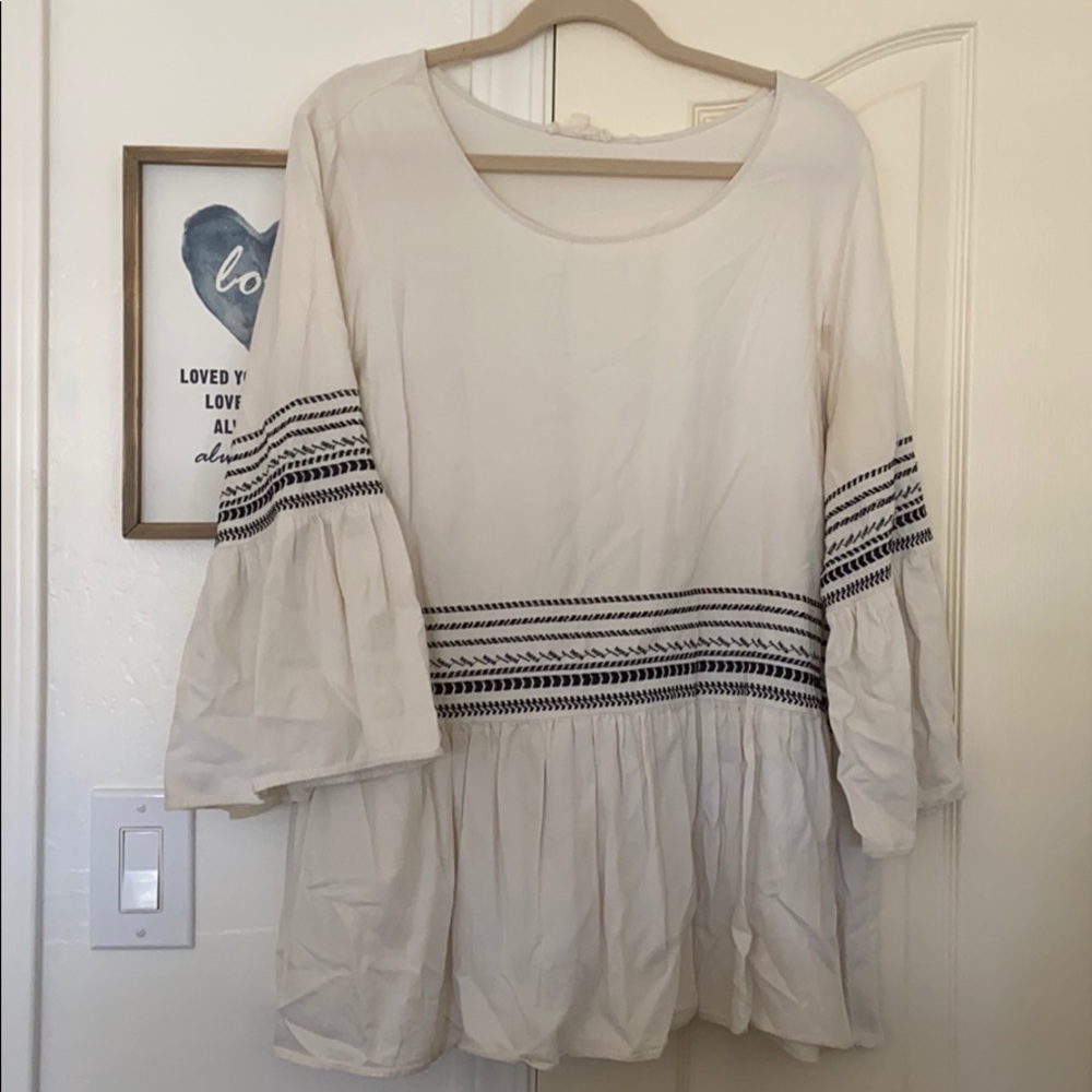 Jane and Delancey Flare Sleeve Top